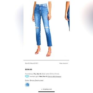 Paige Sarah slim jeans size 27 women’s like new worn once!